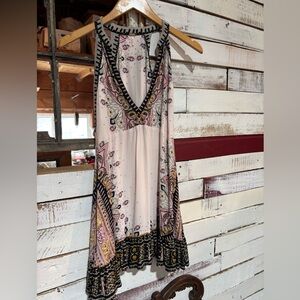 Free People Pink and Black Backless Dress